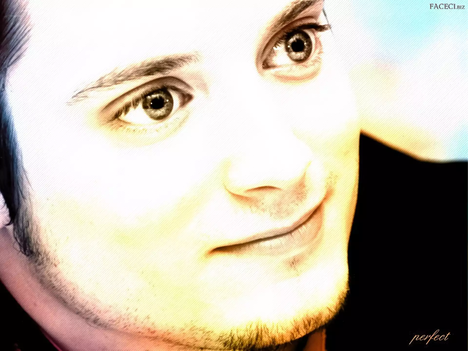 usta, Elijah Wood, oczy